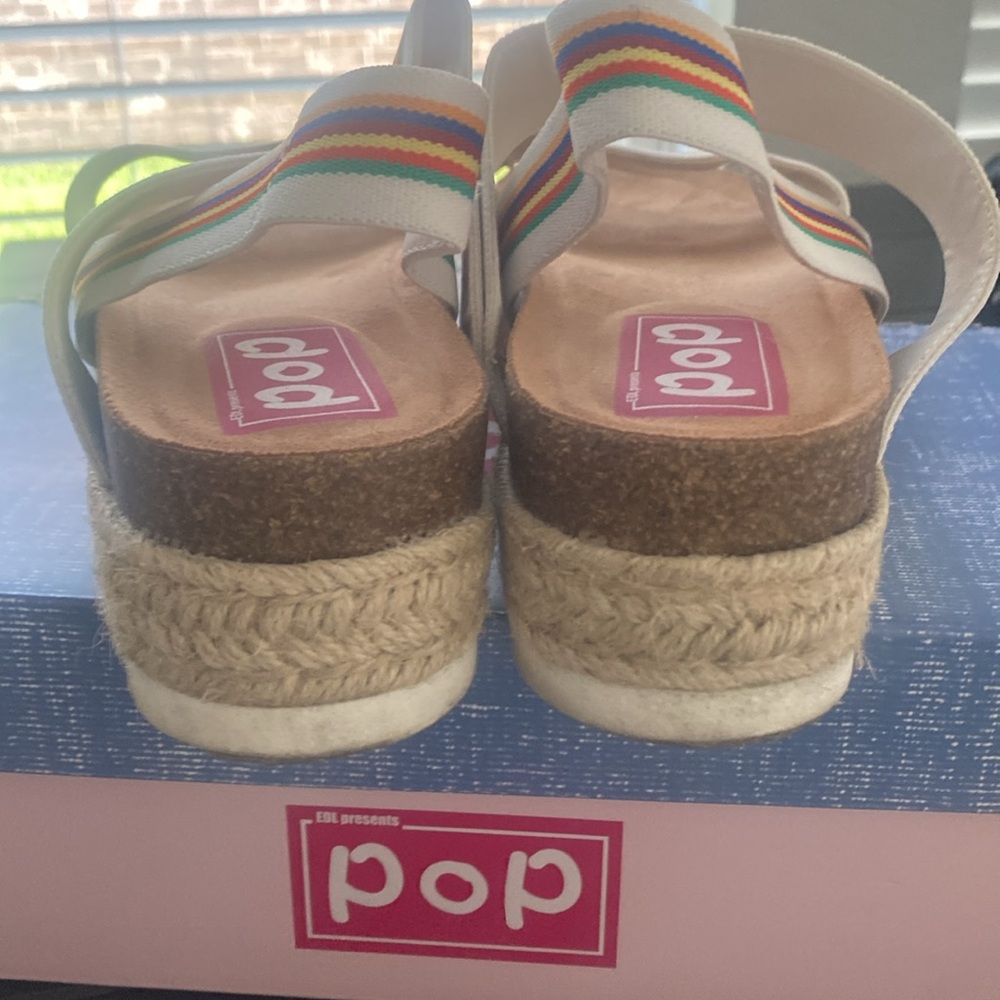 Womens POP multicolored sandals - size 8 - Picture 3 of 6